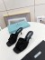 Prada Black Satin Heeled Sandals with Crystals