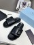 Prada Slides In Black Soft Padded Nappa Leather