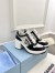 Prada Downtown High-heeled Sneakers in Black and White Leather