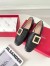 Roger Vivier Soft Metal Buckle Loafers in Black Leather