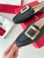 Roger Vivier Soft Metal Buckle Loafers in Black Leather