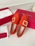 Roger Vivier Soft Metal Buckle Loafers In Orange Suede