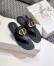 Dior 30 Montaigne Thong Flats In Black Calfskin