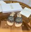 Dior Dway Slides In Beige Jute Canvas Embroidered with Union Motif
