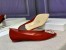 Manolo Blahnik Hangisi Flats In Red Velvet with Crystal Buckle