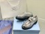 Prada Women's Loafers In Silver Metallic Leather