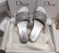 Dior Dway Slides In Grey Metallic Thread Embroidery and Strass
