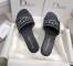 Dior Dway Slides In Black Metallic Thread Embroidery and Strass