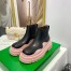Bottega Veneta BV Tire Ankle Boots with Pink Outsole
