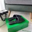 Bottega Veneta Rubber Lido Slides In Black Lambskin