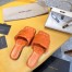 Bottega Veneta Lido Slides In Orange Intreccio Lambskin