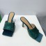 Bottega Veneta Stretch Mules 90mm In Green Strass-embellished Satin