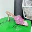 Bottega Veneta Stretch Mules 90mm In Pink Strass-embellished Satin