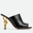 Bottega Veneta Knot Mules 90mm In Black Lambskin