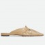 Bottega Veneta Bunnie Flat Mules In Beige Patent Leather