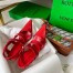 Bottega Veneta BV Point Slingback Sandals In Red Lambskin