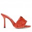 Bottega Veneta Lido Sandals In Orange Intrecciato Leather