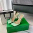 Bottega Veneta Stretch Chain Sandals In Pistachio Lambskin