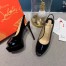 Christian Louboutin Black Patent Lady Peep Sling Pumps 130mm