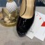 Christian Louboutin Black Patent Lady Peep Sling Pumps 130mm