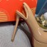 Christian Louboutin Red Patent Lady Peep Sling Pumps 130mm