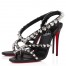 Christian Louboutin Spikita Strap 100mm Sandals In Black Leather