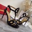 Christian Louboutin Double L 100mm Sandals In Black Patent Leather