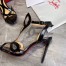 Christian Louboutin Double L 100mm Sandals In Black Patent Leather