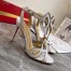 Christian Louboutin Double L 100mm Sandals In White Patent Leather