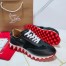 Christian Louboutin Men's Loubishark Sneakers In Black Leather