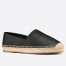 Dior Granville Espadrilles In Black Embossed Lambskin