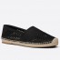 Dior Granville Espadrilles In Black Mesh Embroidery