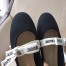 Dior Miss J'Adior Ballerina Flats In Black Technical Canvas