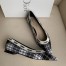 Dior J'Adior Ballet Flats In Black and White Tartan Fabric