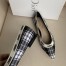 Dior J'Adior Ballet Flats In Black and White Tartan Fabric