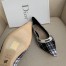 Dior J'Adior Ballet Flats In Black and White Tartan Fabric