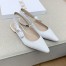 Dior J'Adior Slingback Ballerina Flats In White Technical Canvas