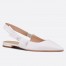 Dior J'Adior Slingback Ballerina Flats In White Technical Canvas
