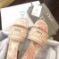 Dior Dway Heeled Slides In Pink Toile de Jouy Embroidered Cotton
