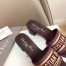 Dior Dway Heeled Slides In Bordeaux Embroidered Cotton