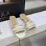 Dior Dway Heeled 35MM Slides in Gold Metallic Thread Embroidered Satin