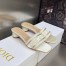 Dior Dway Heeled 35MM Slides in Gold Metallic Thread Embroidered Satin