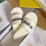 Dior Every-D Slides In White Embossed Lambskin