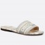 Dior Dway Slides In Grey Check'n'Dior Embroidered Cotton