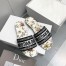 Dior Dway Slides In White Jardin Botanique Embroidered Cotton