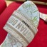 Dior Dway Slides In Gold Jardin Botanique Embroidered Cotton