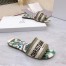 Dior Dway Slides In Amaranth Kaleidiorscopic Embroidered Cotton