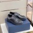 Dior Men's Explorer Derby Shoe In Black Leather With Oblique Canvas
