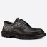 Dior Men's Explorer Derby Shoe In Black Leather With Oblique Canvas