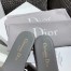 Dior Dway Slides In Grey-Tone Embroidered Metallic Fabric